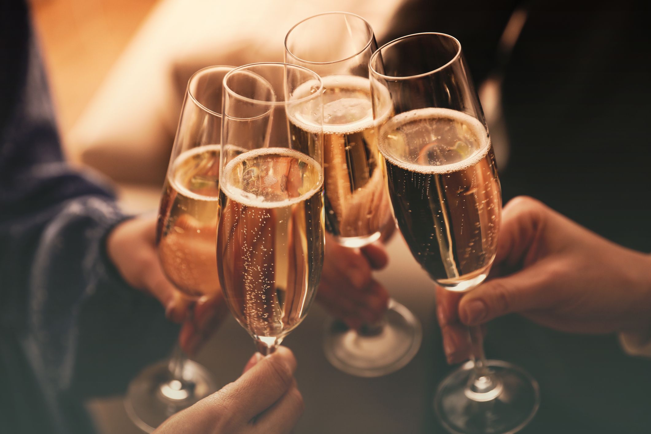 flutes de champagne célébrations du nouvel an nutritionniste